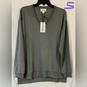 For The Republic Gray V-Neck Sweater